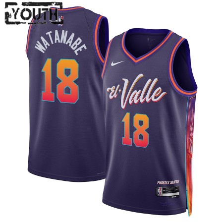 Camiseta Niños Phoenix Suns Yuta Watanabe 2023-24 Nike City Edition Violeta Swingman